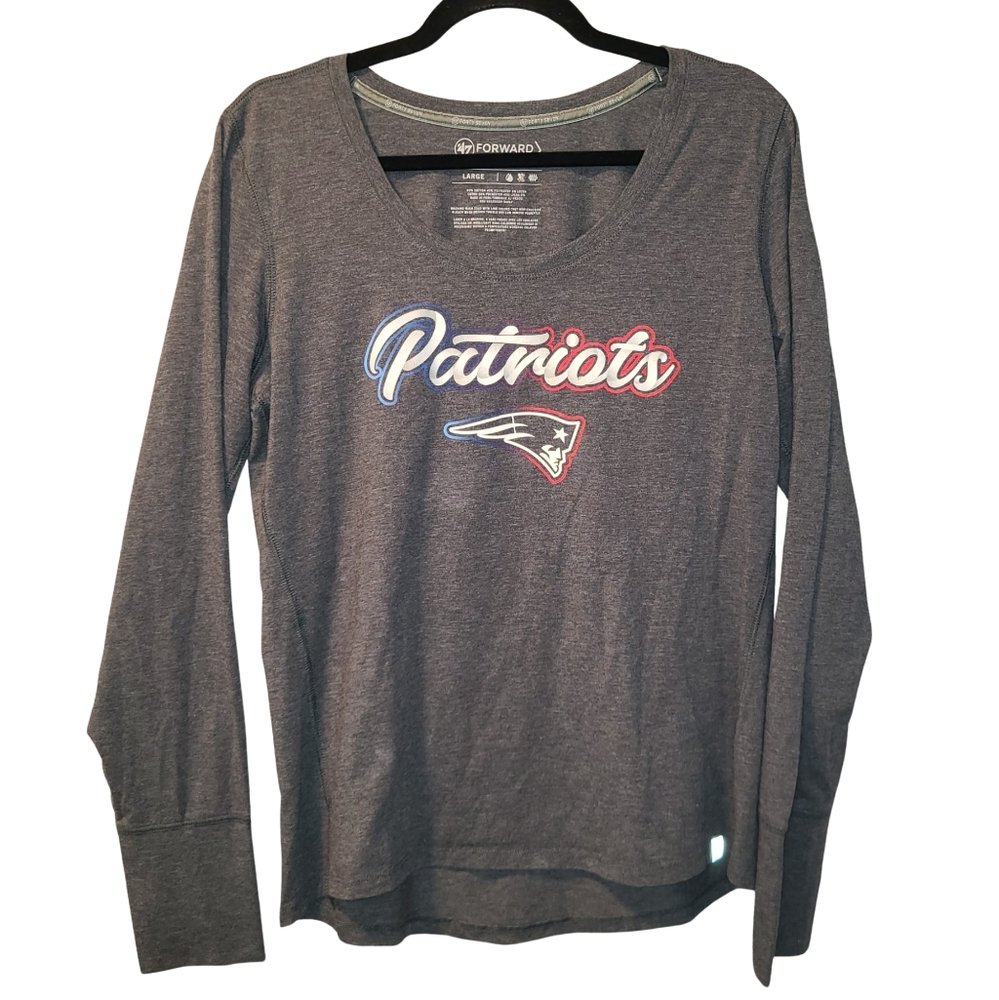 LIKE NEW! New England Patriots Longsleeve Gray Tee✨️ Large